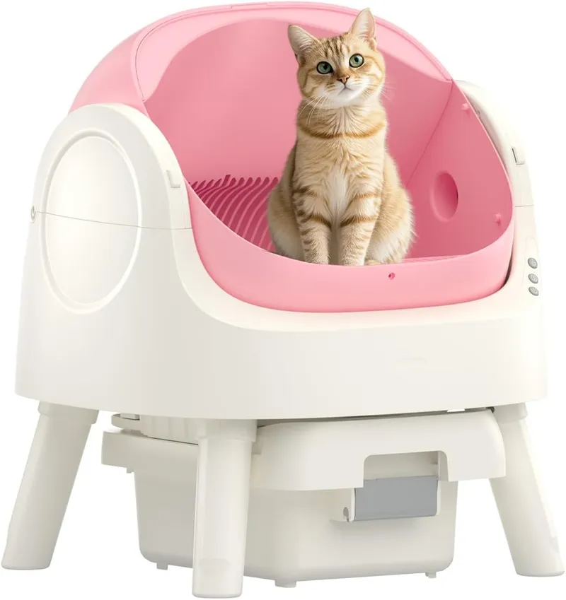 Mimfam Self Cleaning Litter Box, Automatic Cat Litter Box with Safety Sensor